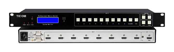 HDMI+A無(wú)縫自動(dòng)切換器8進(jìn)1出MAX0801ASHD